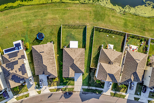 Aerial Shot of a Village in Tampa, Florida Taken by an Expert in Real Estate Photography
