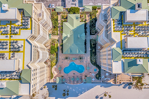 Orthophoto of a Hotel and Resort in Pinellas County Taken by a Clearwater Real Estate Photographer