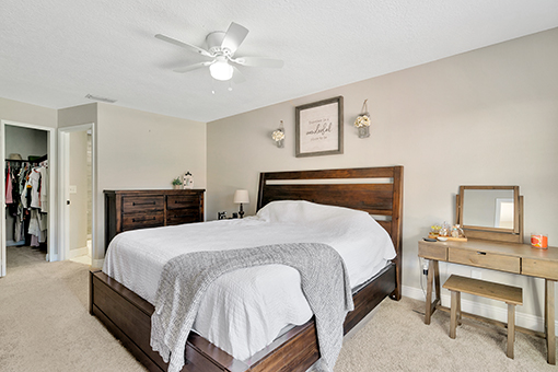 Cozy Bedroom of Riverview Home Photographed by a Professional Real Estate Photographer