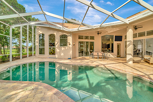 Real Estate Photographer's Shot of the Swimming Pool Area of an Odessa FL House